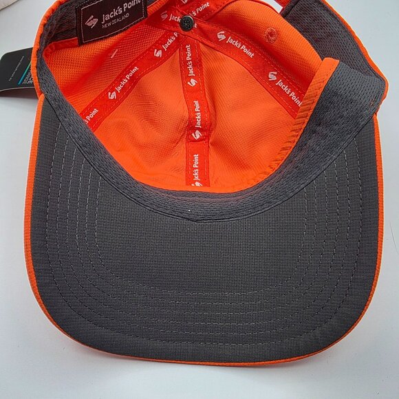 Jacks Point New Zealand Orange Adjustable Performance Cap Hat Logo Athletic - Picture 7 of 10